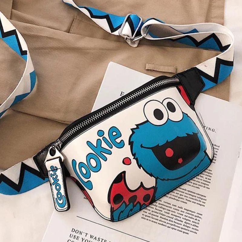 sac banane cuir femme design dessin animé Elmo Cookie