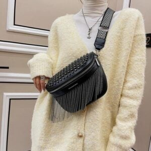 sac banane en cuir de luxe pour femme bandoulière devant