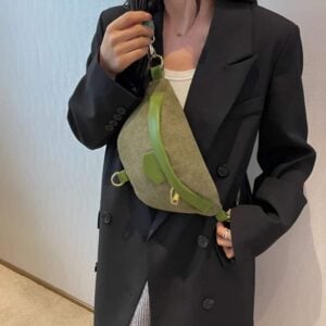 banane velours côtelé vert bandoulière