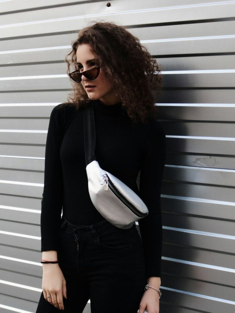 sac banane pour femme noir et blanc