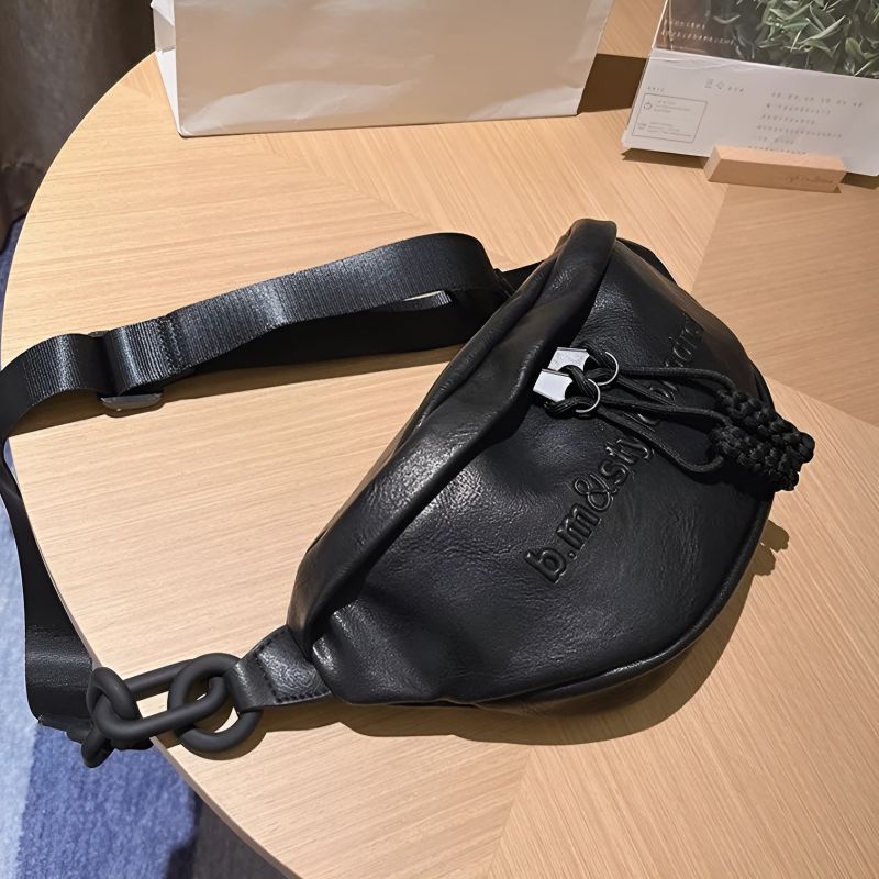 grand sac banane cuir femme noir