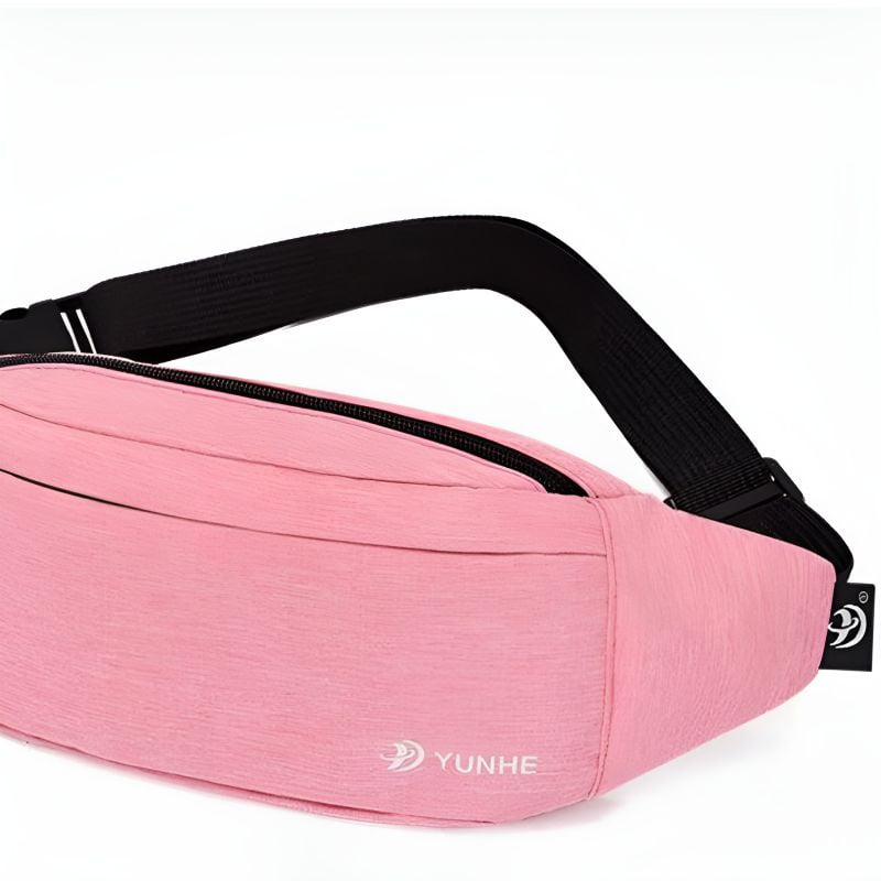 sac banane 2 poches rose