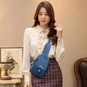 Sac banane bleu marine cuir