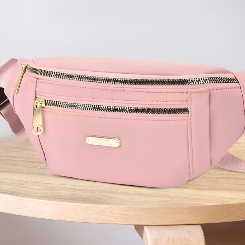 sac banane en coton rose