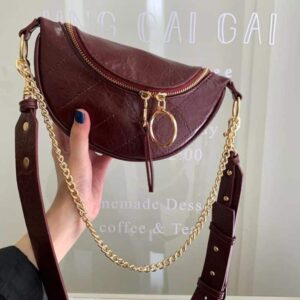sac banane cuir bronze design