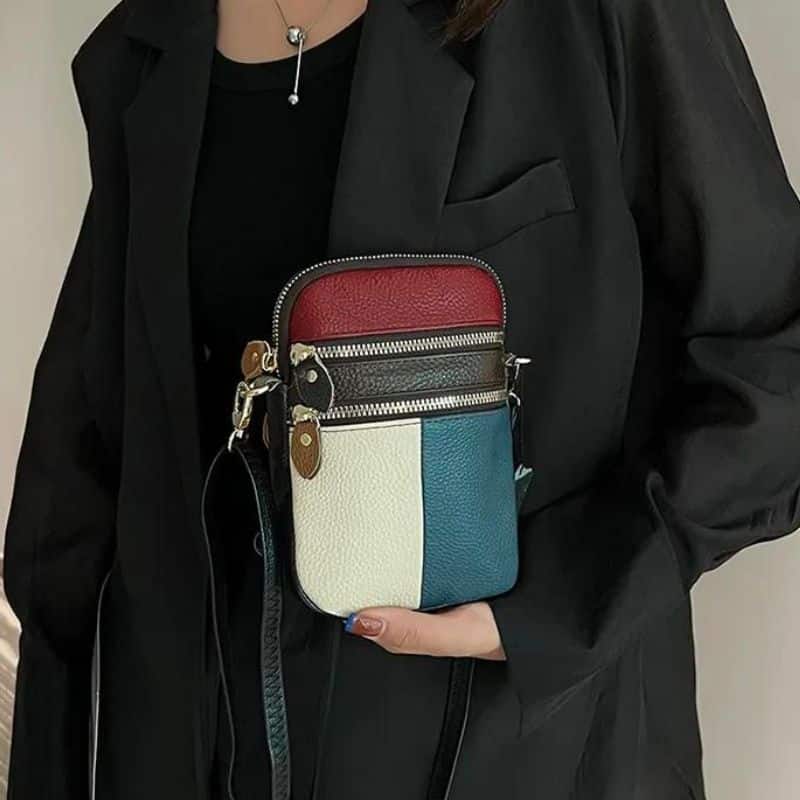 sac banane cuir chic tricolore