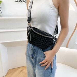 sac banane pour femme en cuir brillant design