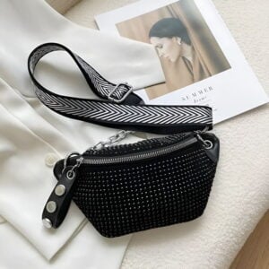 sac banane pour femme en cuir brillant