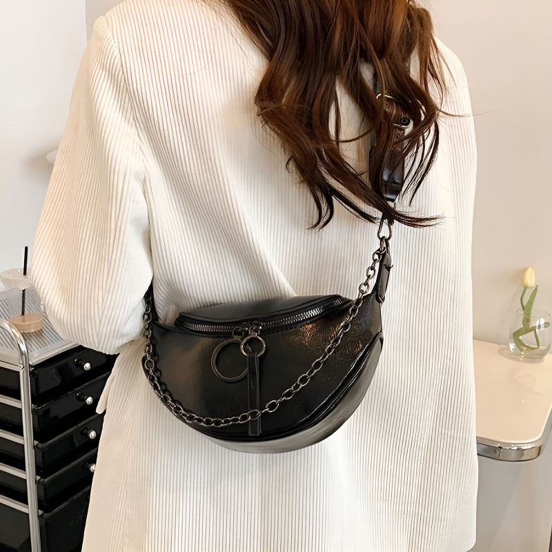sac banane femme cuir irisé à l'épaule