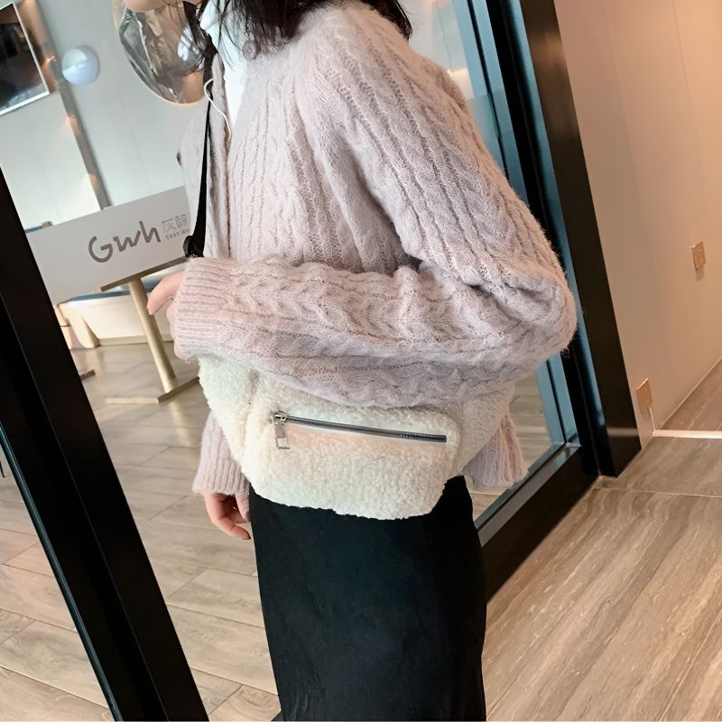 sac banane femme effet mouton à l'épaule