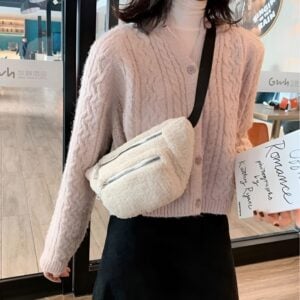 sac banane femme effet mouton bandoulière