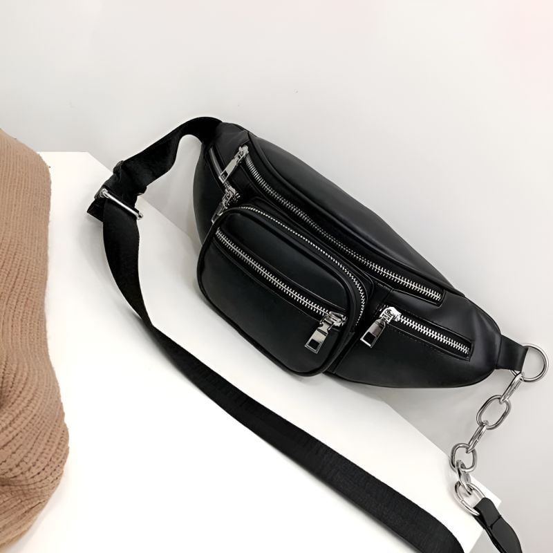 sac banane femme simili cuir multipoches