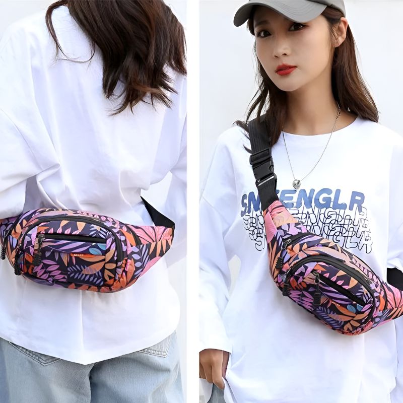 sac banane fleuri bandoulière