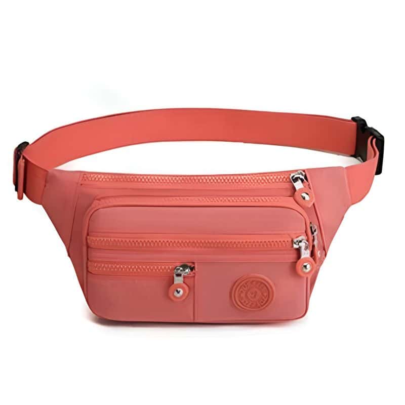 sac banane multipoches rose