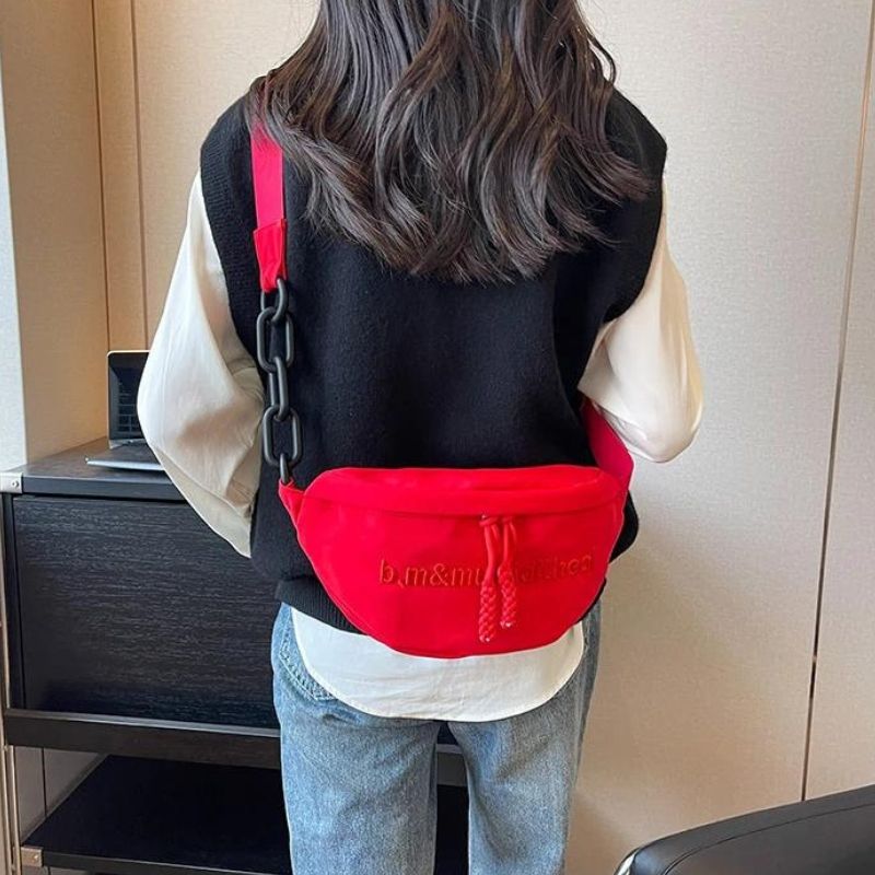 Sac banane femme rouge design