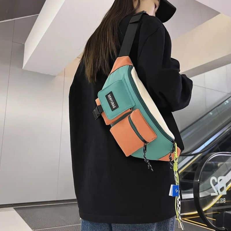 Sac banane femme turquoise joli