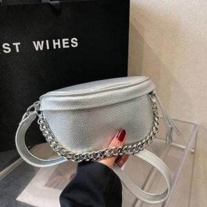 sac banane argenté femme design