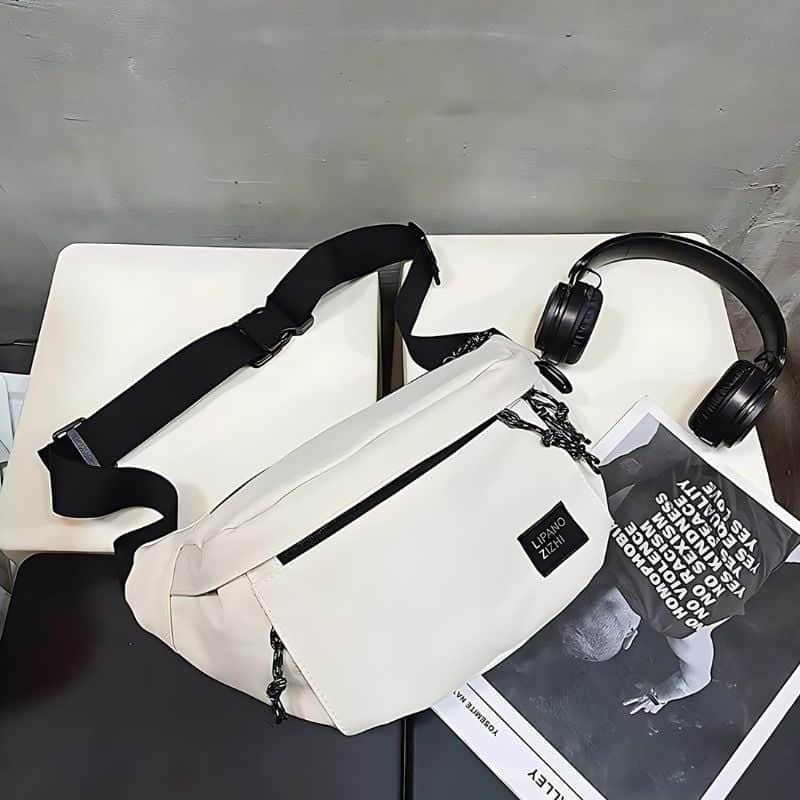 sac banane blanc homme