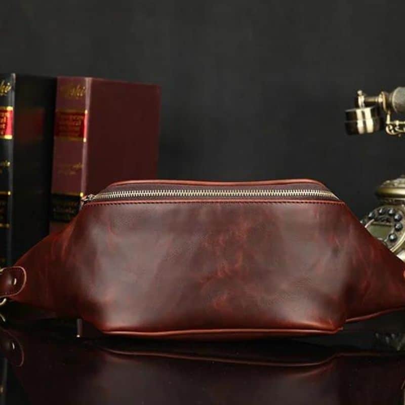 sac banane bordeaux homme