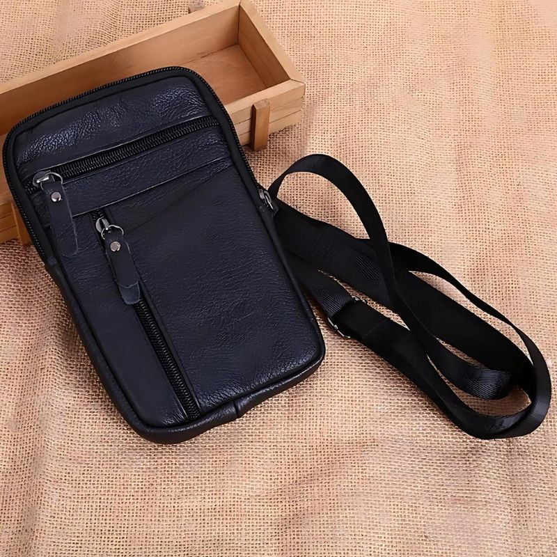 sac banane cuir homme taille passeport qualité