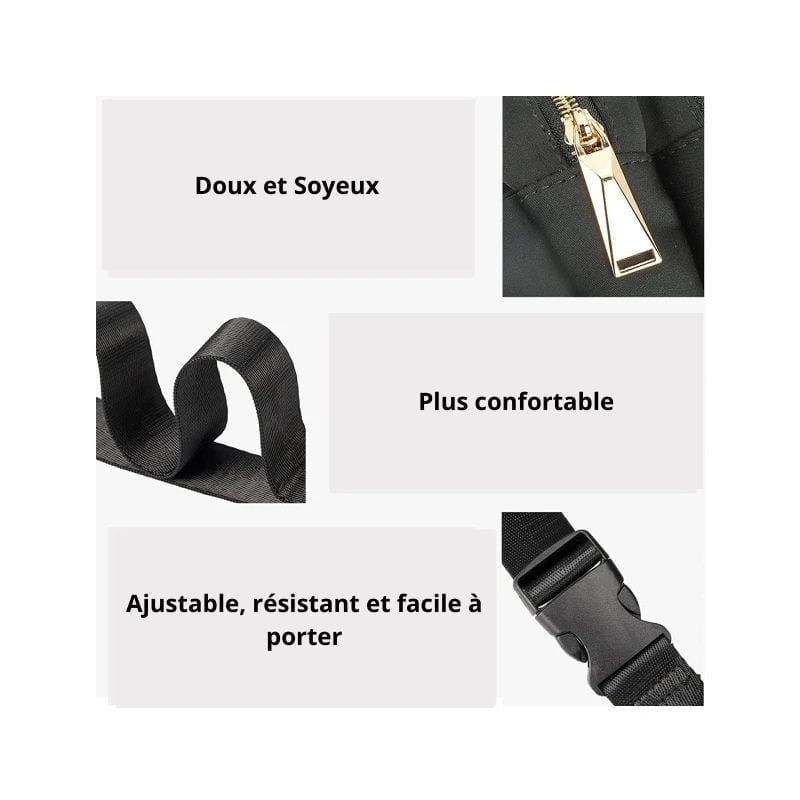 sac banane discret noir atouts