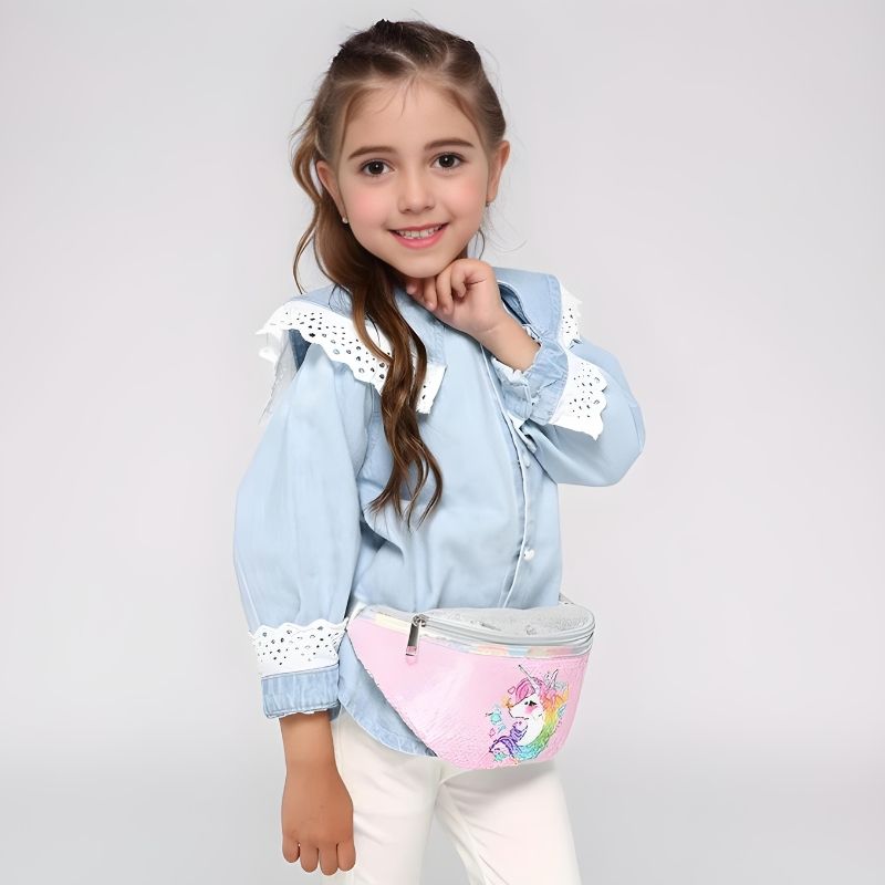 sac banane enfant paillettes mignon
