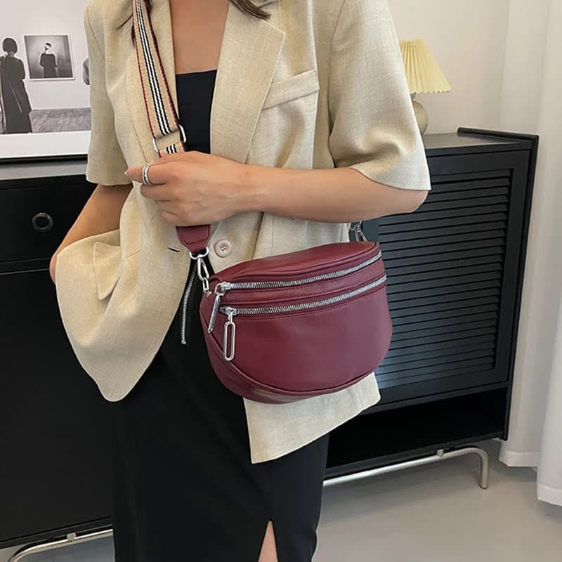sac banane femme bordeaux bandoulière croisée