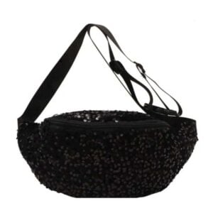 sac banane femme noir paillette