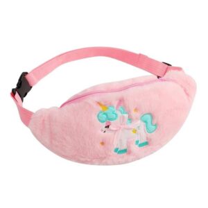 sac banane fille rose fourrure