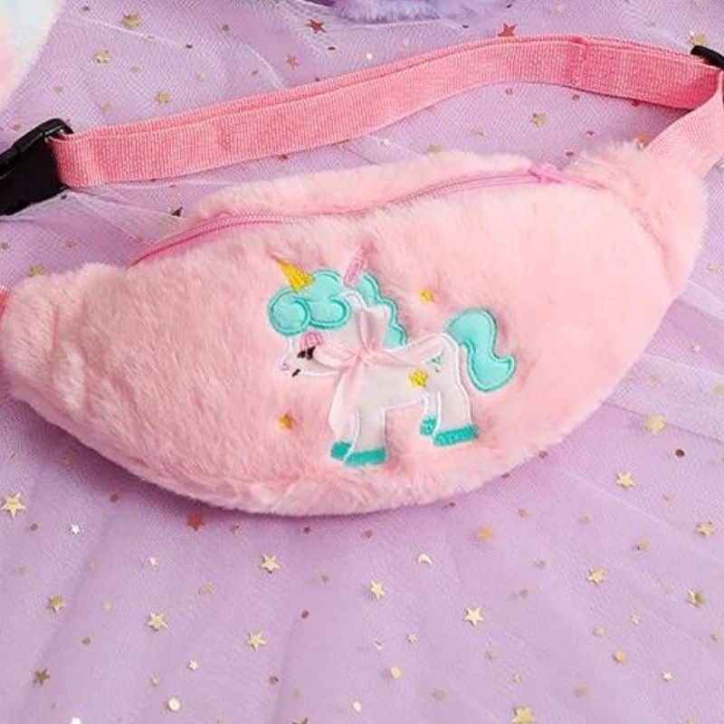 sac banane fille rose fourrure qualité