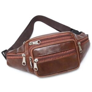sac banane homme cuir marron