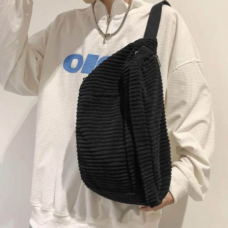 sac banane homme velours design