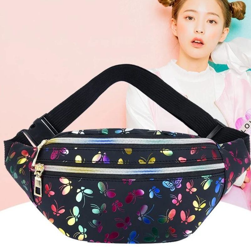sac banane imprimé papillon design