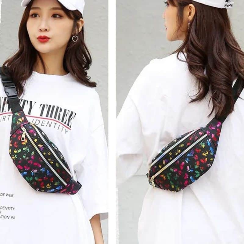 sac banane imprimé papillon joli