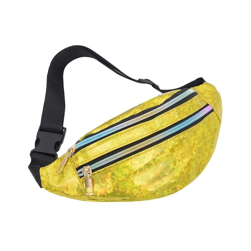 sac banane jaune paillette profil