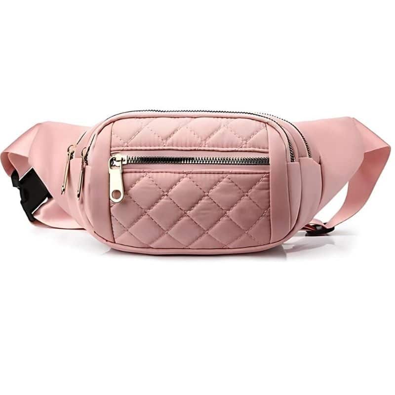 sac banane rose poudré