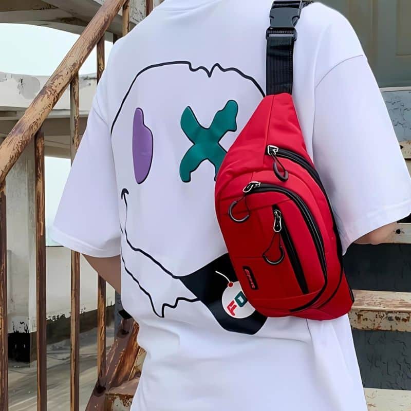 sac banane rouge homme qualité
