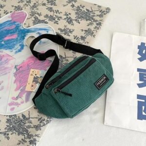 sac banane velours vert