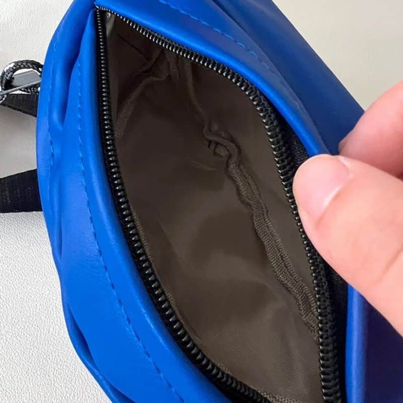 une banane sac en cuire bleu foncé fille qualité