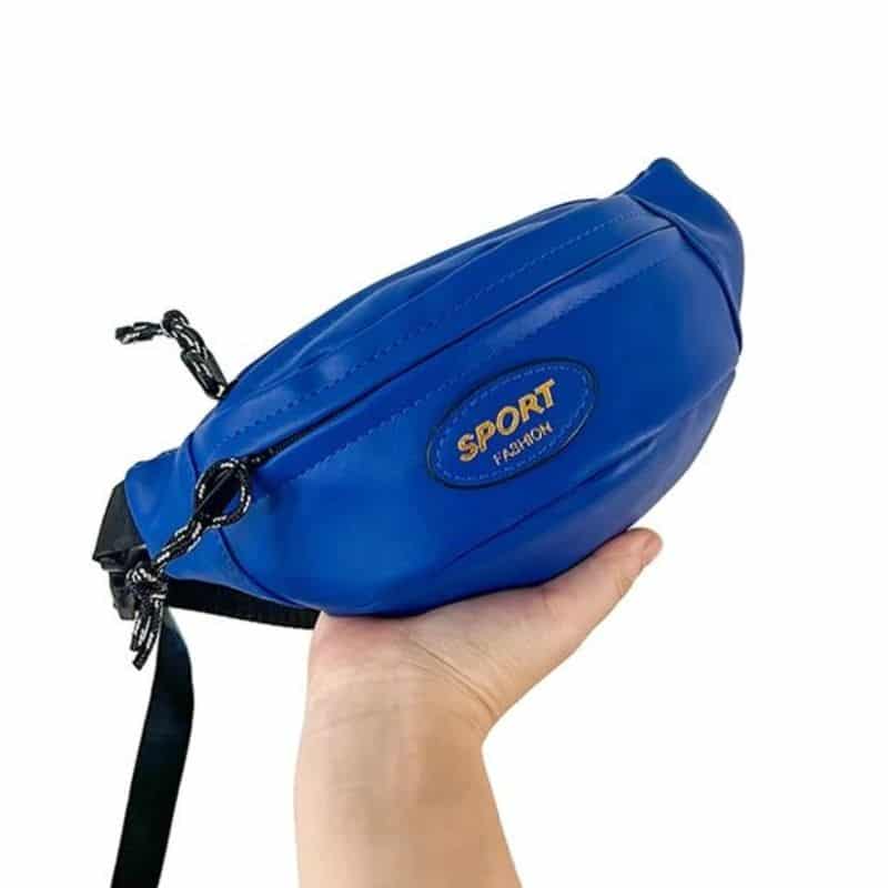 une banane sac en cuire bleu foncé fille