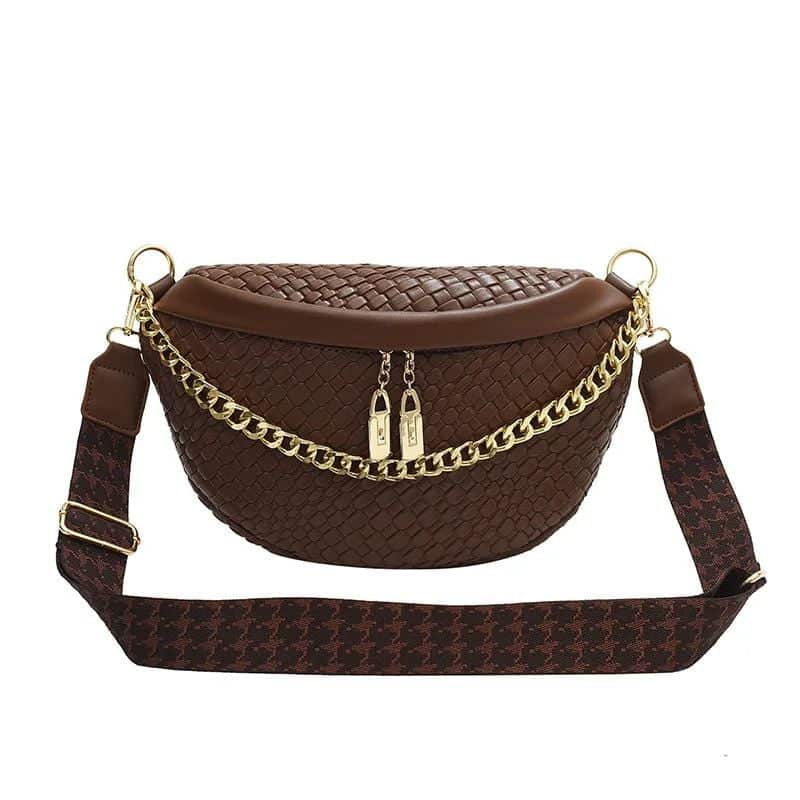 sac banane cuir et tresse