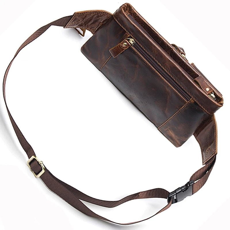 sac banane homme vintage café dos