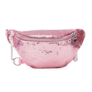sac banane rose paillette